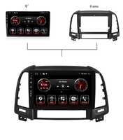 Lecteur DVD de voiture 9 pouces Navigation véhicule intégré Multimédia de voiture USB/SD GPS Navigation 2 Din Autoradio pour Hyundai SANTAFE