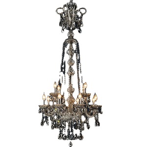 Crystal Chandelier Gold Finish E26 <b>Bulb</b> Base 3500K Warm White LED Adjustable Height Stainless Steel Living Room <b>Pendant</b> Lamp - Product Image 4