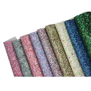 Gökkuşağı parlak sentetik deri kumaş tıknaz glitter 100% pu deri malzeme deri çanta yaylar aksesuar ayakkabı