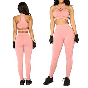 Women Yoga Bra Fitness Yoga Gym Wear Polyester Sexy Sport Yoga Tights and Tops Custom Fabric - Product Image 6