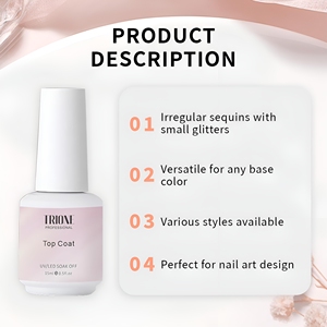 Smalto Gel per Unghie con Glitter Dorato di Alta Qualità, Top Coat Lucido, Base Senza Residui, Personalizzabile con Logo - Product Image 5