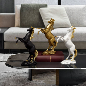 Adornos de Resina de <span class=keywords><strong>Caballo</strong></span> Árabe, Estilo Art Deco, Patrón Escénico, Decoraciones para Sala de Estar, Recuerdos Vintage Dorados - Product Image 5