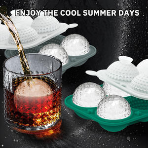 Molde de bola de hielo de silicona para crema de oblea ecológica de tendencia, embudo de <span class=keywords><strong>Golf</strong></span> para hacer helados caseros, herramientas de helado de <span class=keywords><strong>Golf</strong></span> - Product Image 2