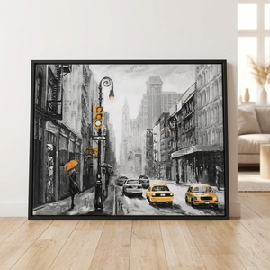 Peinture à l'huile flottante sur toile, vue de rue de <span class=keywords><strong>New</strong></span> <span class=keywords><strong>York</strong></span>, illustration, art mural sur toile de <span class=keywords><strong>New</strong></span> <span class=keywords><strong>York</strong></span>, décoration intérieure, affiche encadrée - Product Image 5
