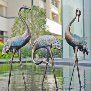 Tượng điêu khắc chim hạc bằng đồng trang trí sân vườn ngoài trời, có thể dùng trong nhà thờ hoặc chùa, mô hình mô phỏng. - Product Image 6