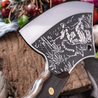 Couteaux de cuisine forgés à la main de 8 pouces en acier à haute teneur en carbone Couteau de cuisine viking Couteau serbe avec manche en bois de wengé