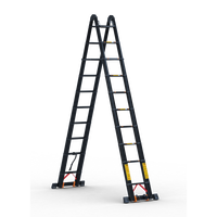 Échelle télescopique pliante en acier inoxydable à double face en chevrons, échelle d'ingénierie, escalier de grenier