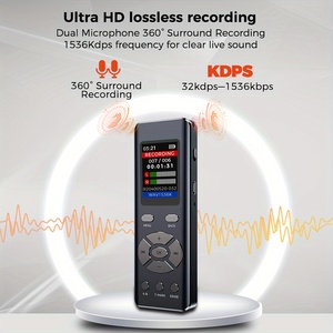 Máy ghi âm thông minh với micrô phát lại vòng lặp A-B độ trung thực cao MP3 Ghi âm thanh nổi ghi âm kỹ thuật số - Product Image 5