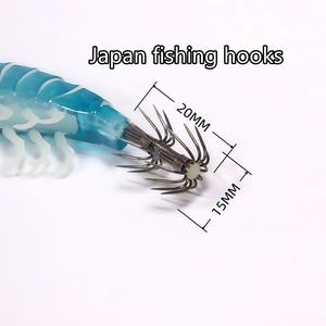 Leurre de pêche japonais à pointe d'encre, imitation <span class=keywords><strong>crevette</strong></span> souple, avec crochet de type buse de soufflage pour <span class=keywords><strong>la</strong></span> pêche en équilibre et au saut, et moustache de dragon lumineuse - Product Image 3