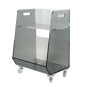 Acrylic Book Home Acrylic Acrylic Rolling Book Cart Display Living Room Storage Holders Racks Organizer
