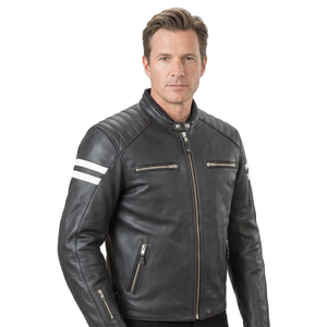 <b>Top</b> Motorbike Leather Jacket for Street Bikers Motorcycle Abrasion Resistant Genuine <b>Distressed</b> Leather Jackets - Product Image 1