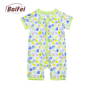 Bambú Sleeper personalizado bebé <span class=keywords><strong>pijamas</strong></span> mameluco corto recién nacido bebé productos bebé verano manga escalada mameluco - Product Image 2