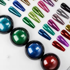 Polvo de Uñas con Efecto Espejo Láser Dorado y Plateado, Paleta de Pigmentos Ultrafinos de Titanio Cromado para Arte de Uñas - Product Image 1