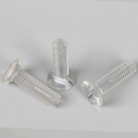 Vis à tête fraisée plate en plastique transparent, vis à tête fraisée fendue en PC