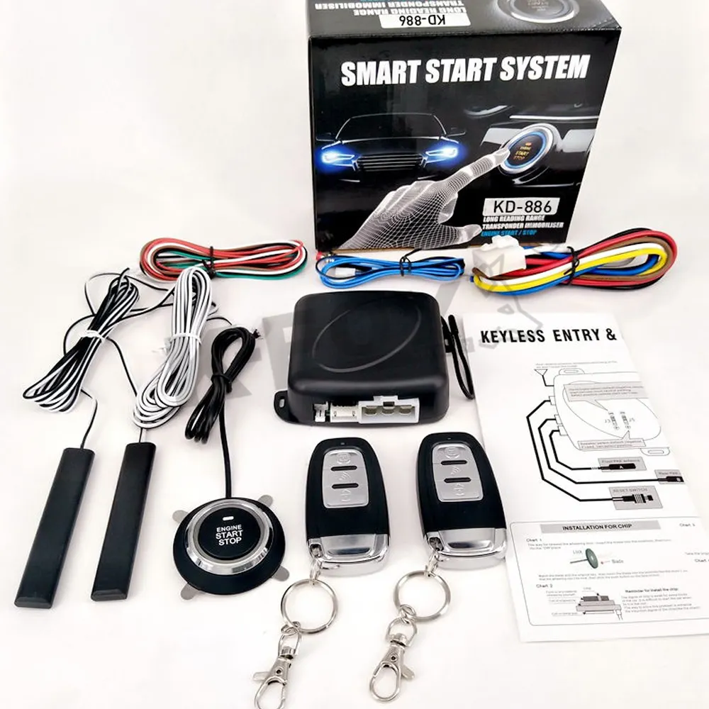 Заводская цена универсальная кнопка запуска двигателя автомобиля система остановки запуска и остановки дистанционное управление автоматический запуск PKE БЕСКЛЮЧЕВОЙ Вход комплект
