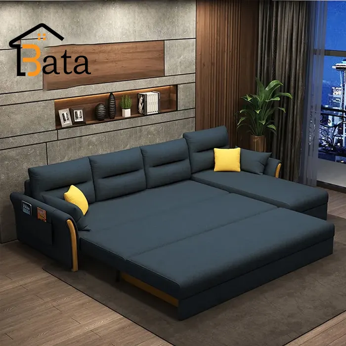 Yeni tasarım oturma odası mobilya katlanabilir zemin kanepe ranza çekyat mobilya kumaş çekyat