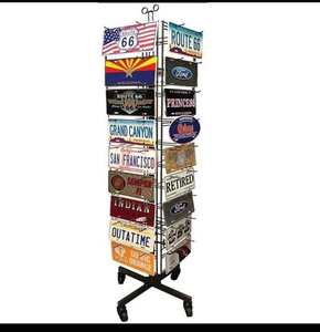 Floor <strong>Standing</strong> Metal <strong>Rotating</strong> License Plate <strong>Display</strong> Rack - Product Image 2