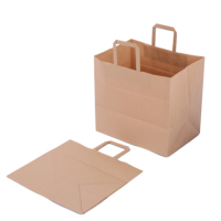 Emballage alimentaire extra-rapide brun dur et réutilisable de taille personnalisée sac en papier kraft avec poignée de livraison pour restaurants