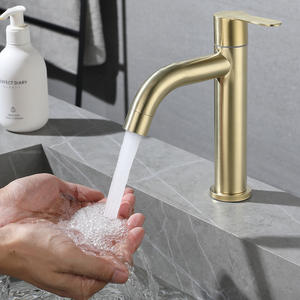 Grifo de Lavabo Monomando de un Solo Orificio, Montado en el Tapa del Lavabo, de Acero Inoxidable para Uso en Baños - Product Image 2