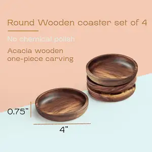 Custom Wholesale Custom Old Carpenter Wholesale Tableware Table Mat Wooden Drink Natural Wooden Coasters