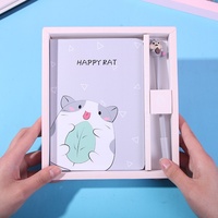 Lindo Juego de Cuadernos Escolares para Niños, Regalo con Bolígrafo para Estudiantes, Diseño Exquisito de Panda/Delfín, 100 Hojas, Bloc de Notas Personalizable (A7)