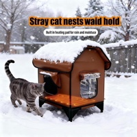 Maison pour animaux de compagnie d'hiver durable, imperméable, coupe-vent, pour l'extérieur, avec fermeture automatique, design réglable, séchage rapide et chaleur