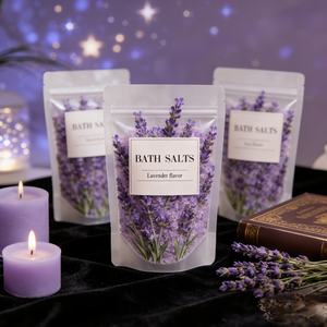 Sachets en plastique personnalisés imprimés numériquement, à fond plat, thermoscellables, pour sel de mer et sels de bain, emballage écologique, vente en gros - Product Image 2