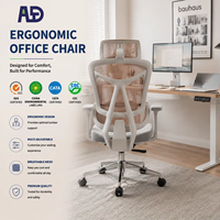 Chaise de bureau ergonomique personnalisée OEM ODM en maille avec accoudoirs réglables, support lombaire et design haut de gamme