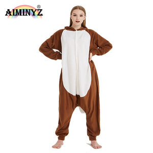 Pigiama Intero Termico Invernale in Pile Polare Taglie Forti da Donna, Morbido e Confortevole, con Stampa Cartone Animato (Chipmunk) - Ideale per l'Ingrosso - Product Image 3