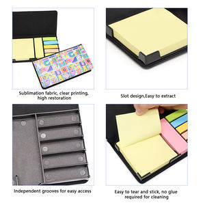 Impression personnalisée pour étudiants Ensemble de notes autocollantes en cuir PU Bloc-notes bloc-notes à sublimation Boîte de notes autocollantes - Product Image 6