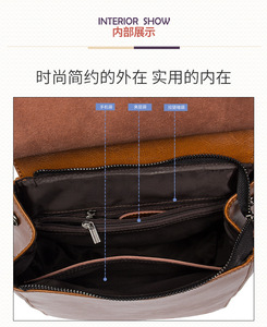 Sac à dos en cuir véritable uni portable pour femme, idéal pour l'école et les adolescentes - Product Image 6