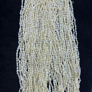 2-2.5 מ "מ לבן חזק קשי מים מתוקים טבעיים לא סדירים בארוק פנינים גדילי חוטי זהב - Product Image 1