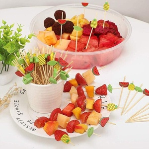 Suministros <span class=keywords><strong>para</strong></span> fiestas Brochetas de frutas decorativas de sandía 12cm Selecciones de Bambú - Product Image 4