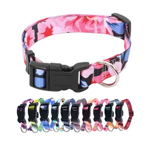 Niedriger Preis verstellbares Nylon-Haustier halsband mit Schnell verschluss Accesorios Para Mascotas Personal isierte Hunde halsbänder