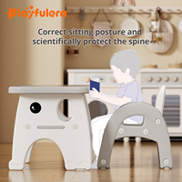 Ensemble de bureau et de chaise d'étude ergonomique pour enfants, table d'apprentissage en plastique durable pour enfants, facile à nettoyer pour la maison, l'école et la salle de classe