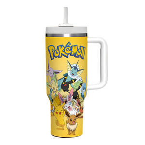 New Wholesale Customized <strong>Pokemoned</strong> Cartoon Tumbler Stainless Steel Vacuum Insulated Water Bottle Cup with Handle and Straw - Product Image 3