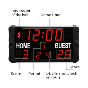 Ganxin Sport Scorebord Digitaal Scorebord Op Afstand Geleid Draadloos Basketbalscorebord Draagbaar Digitaal Basketbalscorebord