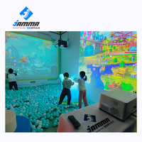 Aire de jeux intérieure interactive 3D avec jeu de lancer de ballons et piscine à balles pour centre commercial, mur de projection, divertissement