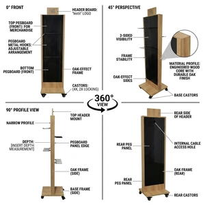 Soporte Giratorio de Madera para Accesorios de Teléfono, Exhibidor de Suelo con Ganchos Giratorios 360°, para Cables, Cargadores <span class=keywords><strong>y</strong></span> Auriculares - Product Image 3