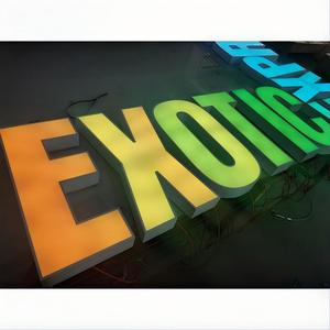 Enseigne 3D en acier inoxydable avec lettres lumineuses LED, design moderne, lettres en résine époxy rétroéclairées pour publicité - Product Image 3