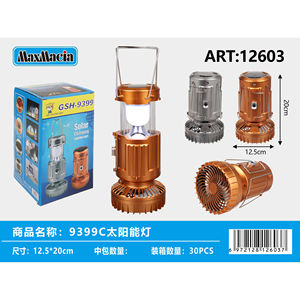 Bianco ABS plastica solare alimentato lanterna da campeggio con ventilatore per avventure all'aperto uso giardino e strada certificato IP65 - Product Image 1