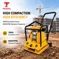 Compacteur de sol vibrant à essence et diesel, compacteur de terrassement réversible pour asphalte, sable, ciment, routes