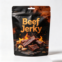 Stand up Pouch Resealable Ziplock with Custom Logo Beef Jerky Packaging Mylar Doypack Bags for Sushi & Jelly Food Grade
