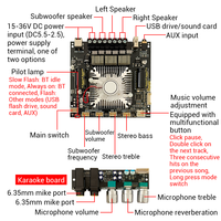 WUZHI AUDIO ZK-DAM L1 Type de plomb amplificateur de karaoké Machine tout-en-un 2.1 canaux BT haut-parleur amplificateur carte son 220WX2 + 350W