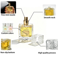 Flacons de parfum en verre transparent de luxe 30ml 50ml 100ml Forme cylindrique Impression sur écran Bouchon pulvérisateur Emballage élégant Flacon pulvérisateur
