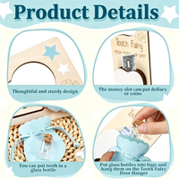 Sac de rangement pour dents de lait, porte-clés mural, boîte à souvenirs pour dents perdues, kit de la Fée des Dents, cadeau de rentrée scolaire