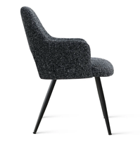 Fauteuil en chenille élégant avec pieds en métal, dossier haut, design creux, coussin moelleux, confortable et élégant pour les espaces de travail, de salle à manger ou de café