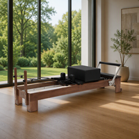 Reformer de Pilates en bois de noyer naturel, certifié CE, machine d'entraînement de luxe réglable pour la maison avec système à ressorts
