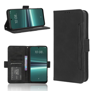 Étui portefeuille à rabat en cuir à rayures vachettes avec emplacements pour plusieurs cartes pour téléphone <span class=keywords><strong>HTC</strong></span> <span class=keywords><strong>U23</strong></span> <span class=keywords><strong>Pro</strong></span> - Product Image 5