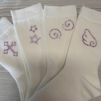 Chaussettes personnalisées à motif mode orné de strass, chaussettes mi-mollet en coton doux pour femme, idéales au quotidien